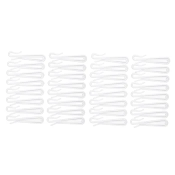 Plastične kuke za zavjese, 32 komada bijele boje