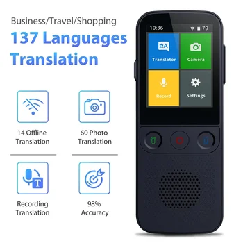 Prijenosni pametan prevoditelj T10 Pro 137 jezika U stvarnom vremenu, samostalni Govorni prijevod Za turističko poslovanje