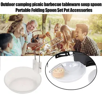 Prijenosni Prozirna Plastična Sklopivi Žlica Kuhinjski pribor i Žlicu za kuhanje juhe na otvorenom Kamp Obiteljske Pribor za jelo