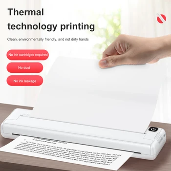 Prijenosni termalni printer A4 formata, 1000 mah, bežični termalni printer A4 formata, Bluetooth-kompatibilni Mini-pisači, Pisači za ispis bez tinte