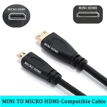 Priključni kabel dužine 1 M, kompatibilan s Mini HDMI i Micro HDMI, za grafičke kartice laptop, kamere, prijenos audio-video visoke razlučivosti