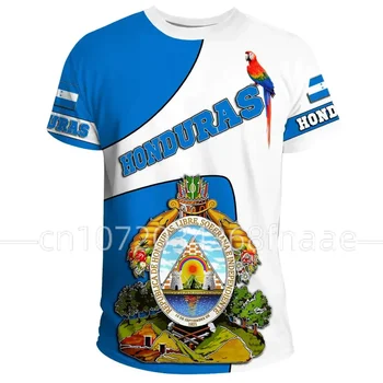 Proljeće-ljeto majica s Hondurasa, majica sa zastavom Hondurasa, t-shirt оверсайз, majica kratkih rukava, casual moda ulica bluza