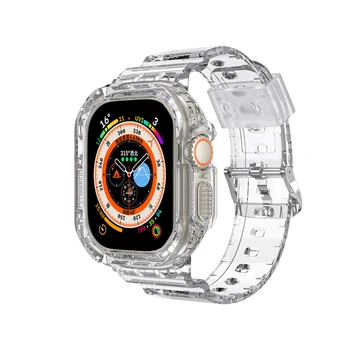 Proziran remen za Apple Watch 8 7 6 SE 5 4 Prozirni silikon remen za iwatch 38 mm 40 mm 44 mm 42 mm 41 mm 45 mm 49 mm