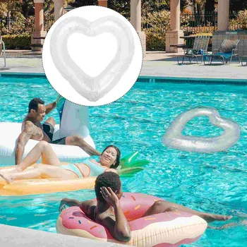 Prsten za kupanje u obliku srca, Igračka za odbojku na bazenu, Plutajući u obliku srca Vodenih bazena na Napuhavanje od PVC-a za odrasle