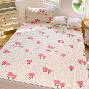 Rashladni tepih od lateksa s cvjetnim uzorkom i наволочкой, ljetno posteljina, cool tepih za vruće za spavanje, Противоскользящая prozračna krevetu, kit