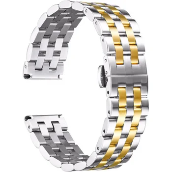 Remen za sat od nehrđajućeg čelika s zakrivljene i ravnim krajem, izmjenjive metalne narukvice za satove za muškarce i žene 20 mm/21 mm/22 mm