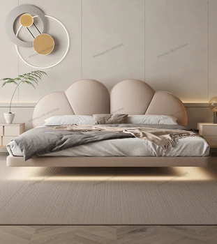 Rotirajući talijanska минималистичная kožni krevet Light luksuzna bračni krevet u glavnoj spavaćoj sobi 1,8 m moderna kožna krevet soft vjenčanje
