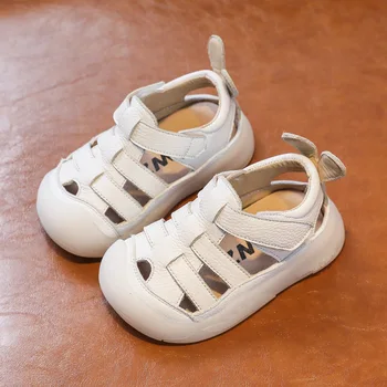 Sandale za djevojčice i dječake do 2022 godine, Ljetna obuća za bebe, školski cipele od prave kože na meke cipele, dječje plaže sandale