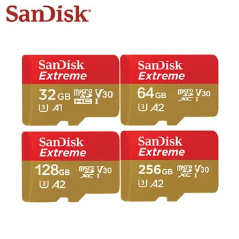 SanDisk Extreme Micro SD Karticu od 256 GB, 128 GB i 64 GB, 32 GB SDHC A1 SDXC U3 V30 A2 C10 Flash TF-Microsd kartica Za Fotoaparat/Telefon