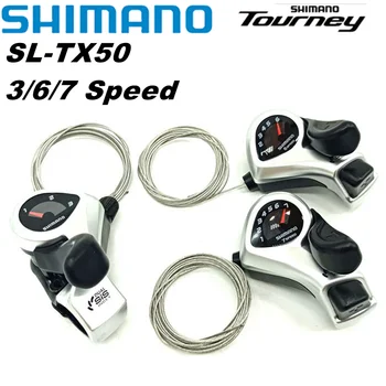 Shimano Tourney TX50 Ručicu Mjenjača SL-TX50 Biciklistička Ručicu Mjenjača 3 6 7s 18/21s MTB Bike Ručicu Mjenjača Lijevo/Desno Kabel 3x6/3x7