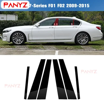 Sjajni crni auto Prozorski stup, obloge vrata, naljepnice za BMW 7-Series F01 F02 2009 2010 2011 2012 2013 2014 2015