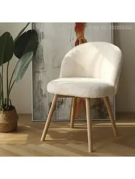 Skandinavski komoda, stolica za make-up i naslon za kućnu spavaće sobe, dizajn jednostavan luksuzni stolica za šminkanje, čist, crvena stolica za dizajn noktiju ins