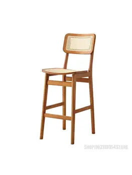 Skandinavski moderan ротанговый stolica stolica za odmor smještaj u obiteljski hotel bar stolica od punog drveta bar stolica za dom lounge stolica sa visokim naslonom za leđa