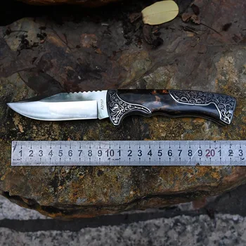 Sklopivi džepni nož od nehrđajućeg čelika sa ugraviranim za opstanak, za teške uvjete rada taktički alat za lov na otvorenom