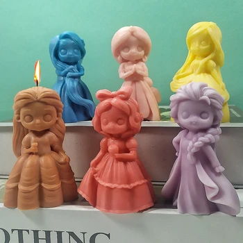 Skulpture i portreti djevojaka u različitim stilovima, Silikonska forma za svijeće, 3D Slatka lutka princeza, Alati za proizvodnju sapuna, žbuke, epoksidne smole, Darove za dom