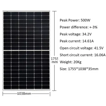 Solarni Panel 500 W 3000 W 5000 7000 W W Split Pola Ćelija MBB Solarni Sustav Početna 220 110 380 U Isključen Сеточное Solarni Punjač