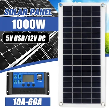 Solarni panel snage 1000 W, 12 v, solarne ćelije 10A-60A, kontroler, komplet solarni paneli za telefon, automobil, MP3 player, punjač, vanjsku baterije