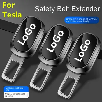 Stezaljke za kopče sigurnosnog pojasa automobila Tesla, stub za otpuštanje sigurnosnog pojasa vozila, pribor za pojas, logotip marke 1pc