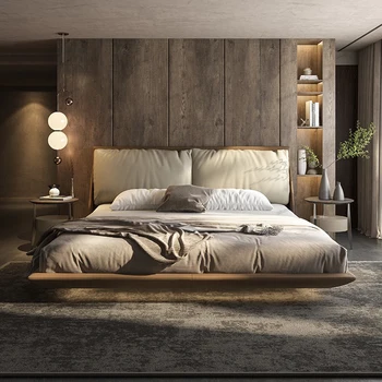 stil rotirajući kožni krevet минималистичная mekana torba bračni krevet u glavnoj spavaćoj sobi bračni krevet s pozadinskim osvjetljenjem u spavaćoj sobi