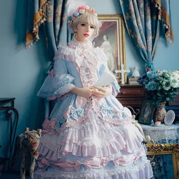 Stotinu suknje, šest vjenčanje suknje s bojama u stilu Versailles, Raskošnu vjenčanicu u stilu Lolita s cvijećem, duga haljina za djevojčice