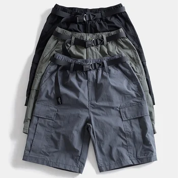 Summer tide/novi gospodo klasicni slobodne ravne hlače srednje dužine, tanka stilski быстросохнущие hlače-teretni s nekoliko vrećama, svakodnevne kratke hlače