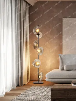 Talijanska Moderan Svijetao Luksuzna Vila, Dnevni boravak, kauč, podna lampa, Skandinavski Dizajn je Jednostavan Moderni Stakleni Kreativne ručni rad
