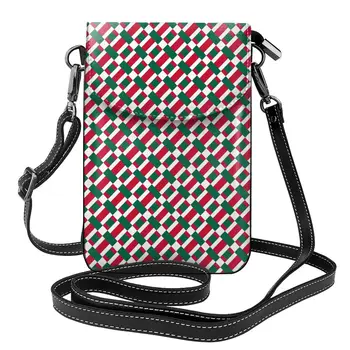 Torba preko ramena s po cijeloj površini u patchwork stilu, Crveno-Bijeli uređaj, Ženski poklon, ženske torbe, Smiješno kožni prometni novčanik