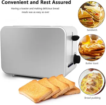 Toster za kruh s automatskim brzim grijanjem 2 kriške Električni toster od nehrđajućeg čelika kapaciteta 800 W za kuhanje бутербродных tosta