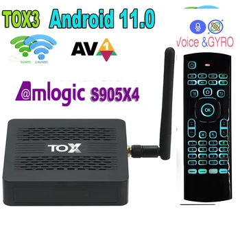 TOX3 Smart Android 11 TV Box Amlogic S905X4 4k HDR 4 GB 32 GB 2 GB 16 GB 2,4 G 5G Wifi BT4.1 3D H. 265 1000M Lan media player
