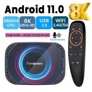 Transpeed Amlogic S905X4 Android 11 TV Box 4K 8K 3D Video fast TV-prijemnik BT4.0 Dual Wifi media player pojedinca ili kućanstva