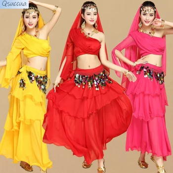 Trening Odijelo Za Indijske Plesne Predstave Scenic Trbušni Ples Novo Odijelo Sa Dijagonalom Suknju
