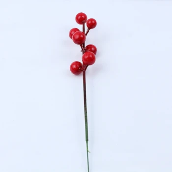 Umjetna crvena bobica stabljika, grane Остролиста, lažni bobice tamnocrvena boja za božićne елочных ukrasa, vijenac, cvjetni praznik