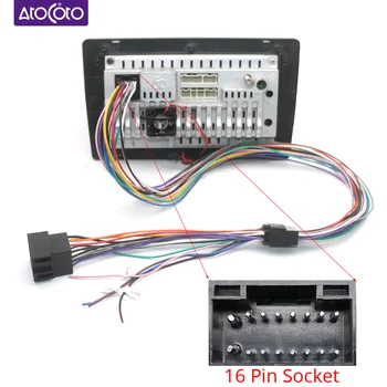 Univerzalni auto stereo Radio, 16-pinski produžni kabel, kabel ISO, adapter, utikač u utičnicu, ožičenje, komplet za glavnu Android uređaja