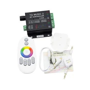 Upravljanje zvukom Glazba 2 RGB Trake led kontroler 18A RF Daljinski Upravljač Intelektualno Zvučna Osjetljivost za 3528 5050 5630 led Svjetiljka DC12-24V