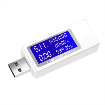 USB-tester, mjerač struje 4-30 U, mjerač napona, Privremeni Ampermetar, Digitalni monitor, svjetlo ugašeno, tester punjača