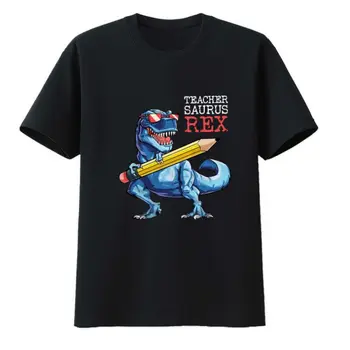 Učitelj Саурус Rex, Pamučne majice s dinosaura, Crtani Moda, Stil Dinosaura, Muška odjeća, Grafički Majice, Ljetni Хипстерские Kreativna