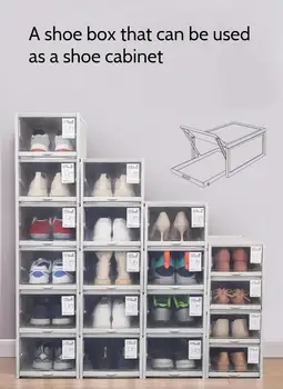 Velika prozirna kutija za skladištenje cipela, Nogometna obuća, Uređenje kuće, Plastična kutija za tenisice, Prašinu kutija, organizator za cipele
