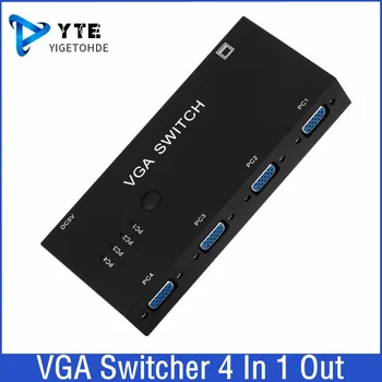 VGA Prekidač 4-U-1 Od VGA Video Preklopnik Converter Box HD Signal Booster Pojačivač Razdjelnik Adapter Za PC Monitor, Projektor
