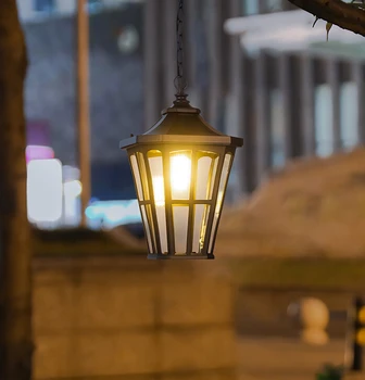 Vodootporan Lampa za unutrašnje dvorište vile, viseći svijećnjak za hodniku u američkom i europskom stilu, viseći svijećnjak za hodniku, viseći svijećnjak za terase u vrtu