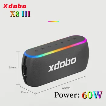 XDobo X8III 60 W Ulični prijenosni Bluetooth zvučnik Bežični stup RGB Басовый zvučnik 360 Stereo TWS zvučnik Caixa De Som