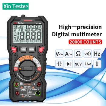 Xin Tester Digitalni Pametan 4 1/2 TRMS Multimetar Ac Dc Automatski Raspon Voltmetar Hz Kapacitet Temperatura Dioda Tester Napona Metar M118E