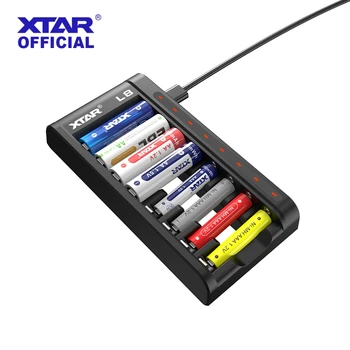 XTAR L8 Punjač baterija 1,5 v Li-ion 1,2 U Ni-MH AA/AAA Baterije QC3.0 18 W inteligentno Brzi punjač Punjiva laptop Adapter