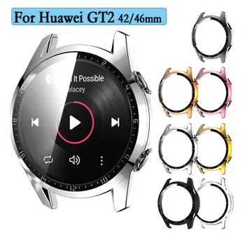 Za Huawei GT2 42/46 mm Zaštitna ljuska za PC kaljenog filmom, torbica za sata 2 u 1, zaštitna torbica za sati