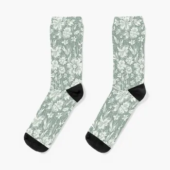 Zelene Čarape s cvjetnim uzorkom u poklon za muškarce, zabavne poklone, Согревающий čarapa
