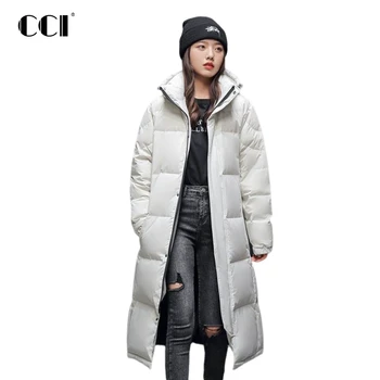 Ženska jakna CCI, duga zimska odjeća, пуховик na munje, topli debeli kaput na bijelom утином пуху, vanjska odjeća, kaputi YJ051C, akcija