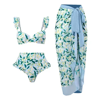 Ženski kupaći kostim od 1 predmet + 1 накидка kit od dva predmeta, starinski kupaći kostim s po cijeloj površini, Монокини, bikini, Komplet Танкини iz dva predmeta