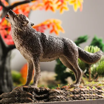 Životinjske figurice za Safari s vukovima, imitacija dekor biljni i životinjski svijet, Zbirka igračaka za rano obrazovanje, ukras za travnjaka, model igračke za djecu, dar za dječake