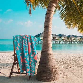 Быстросохнущее пляжное ručnik Unisex, Ljetnih aktivnosti na plaži deke sa životinjskim uzorkom, obostrani baršun za bazen na obali mora